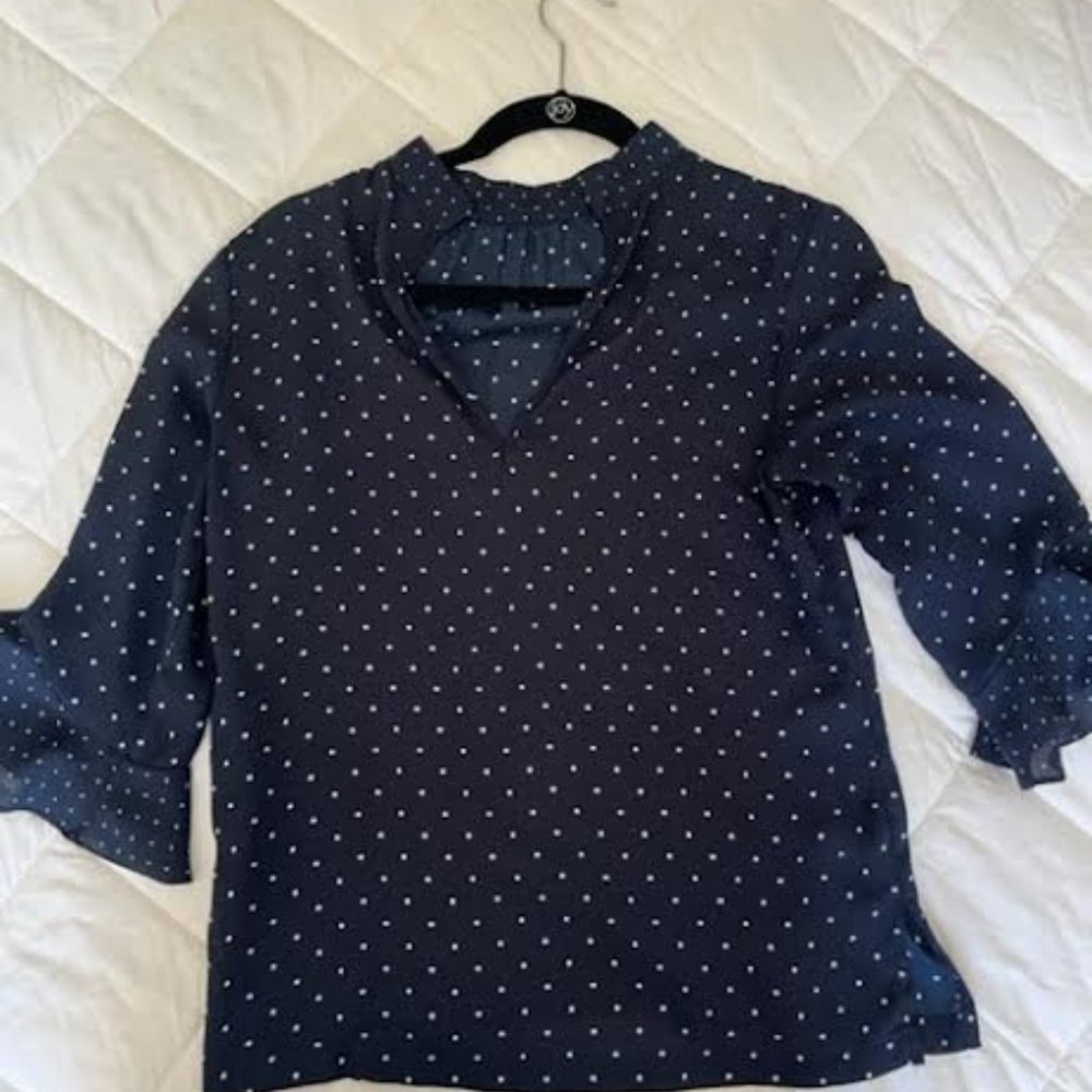 H&M Navy Polka Dot Blouse